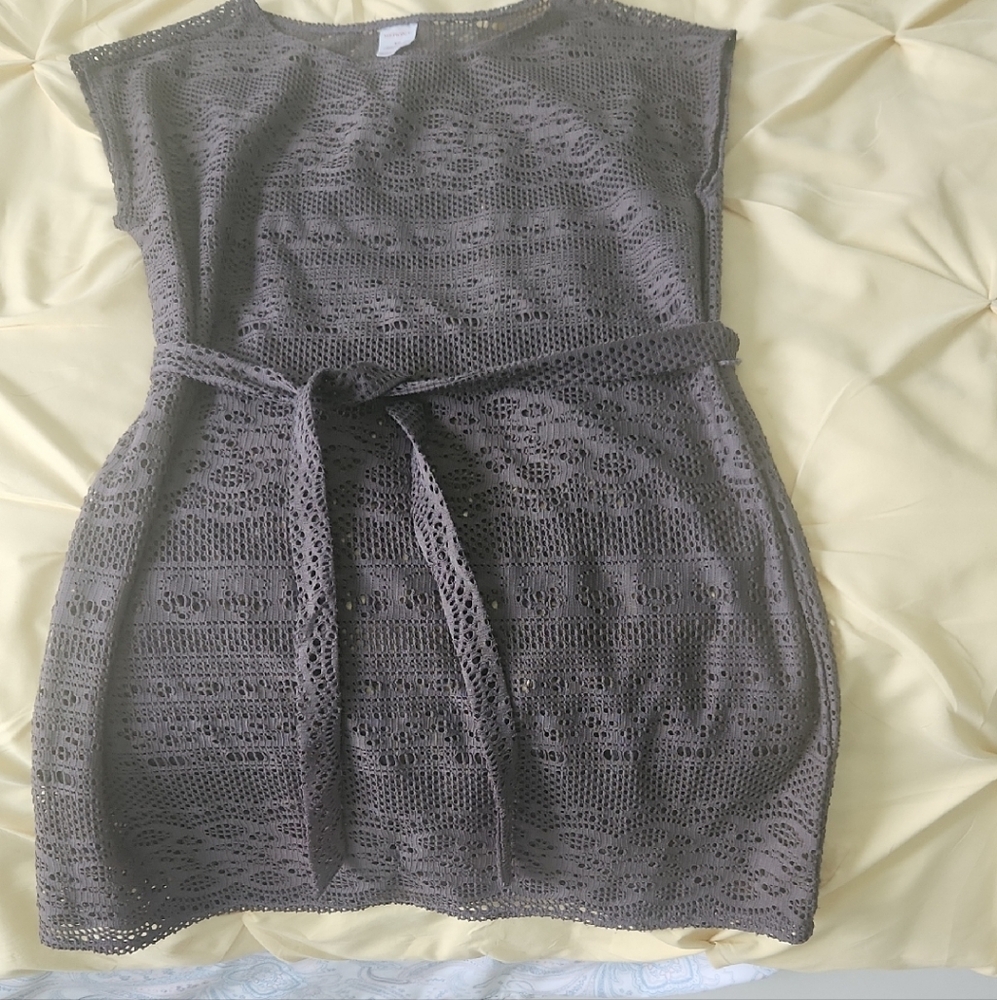 Gray Sleeveless Sheath Mini Dress